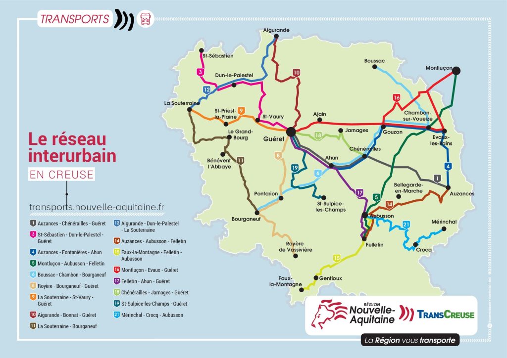 Cartes des réseaux Transports scolaires Creuse
