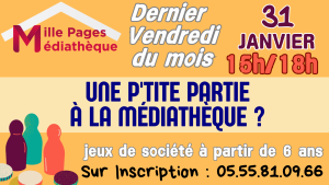 Jeux à la Médiathèque – 31 janvier 2025