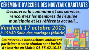 Cérémonie d&rsquo;accueil des nouveaux habitants