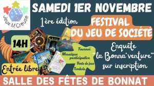 Festival du jeu de société – 1ère édition Samedi 1er novembre