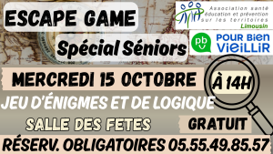 Escape game séniors – Mercredi 15 octobre 2025