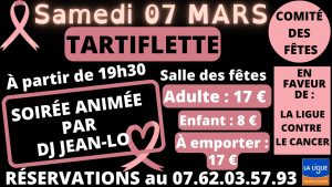 Soirée en faveur de la Ligue contre le Cancer – 07 mars 2026