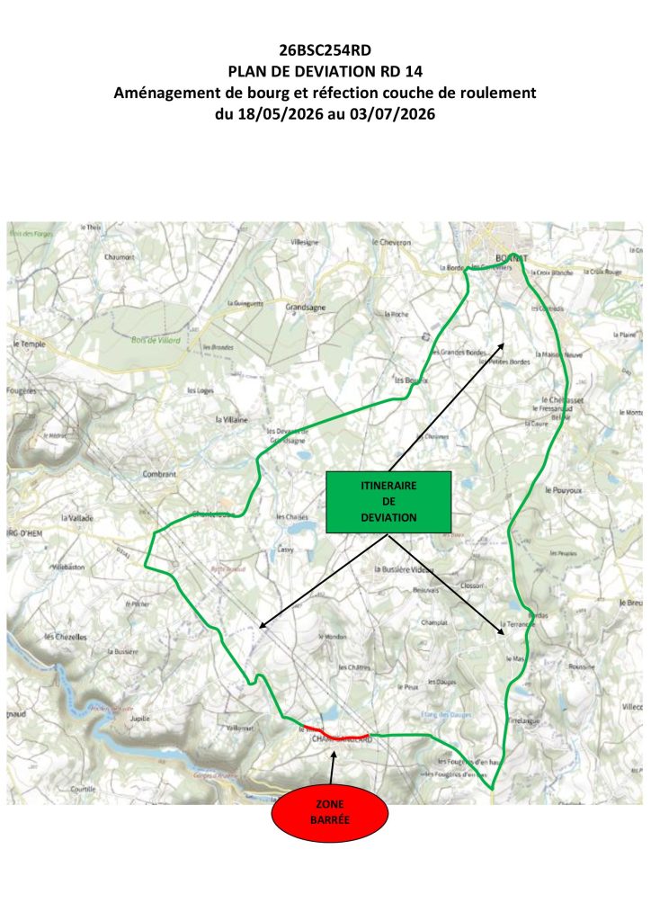 254 RD 14 CHAMPSANGLARD Plan déviation