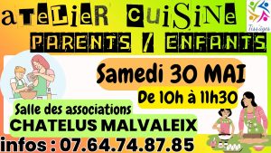 Atelier Cuisine Parents/enfants – Samedi 30 mai de 10h à 11h30