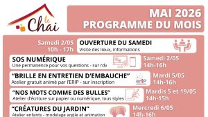 L&rsquo;agenda du Chai – Mai 2026