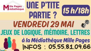 Jeux à la Médiathèque – Vendredi 29 MAI 2026