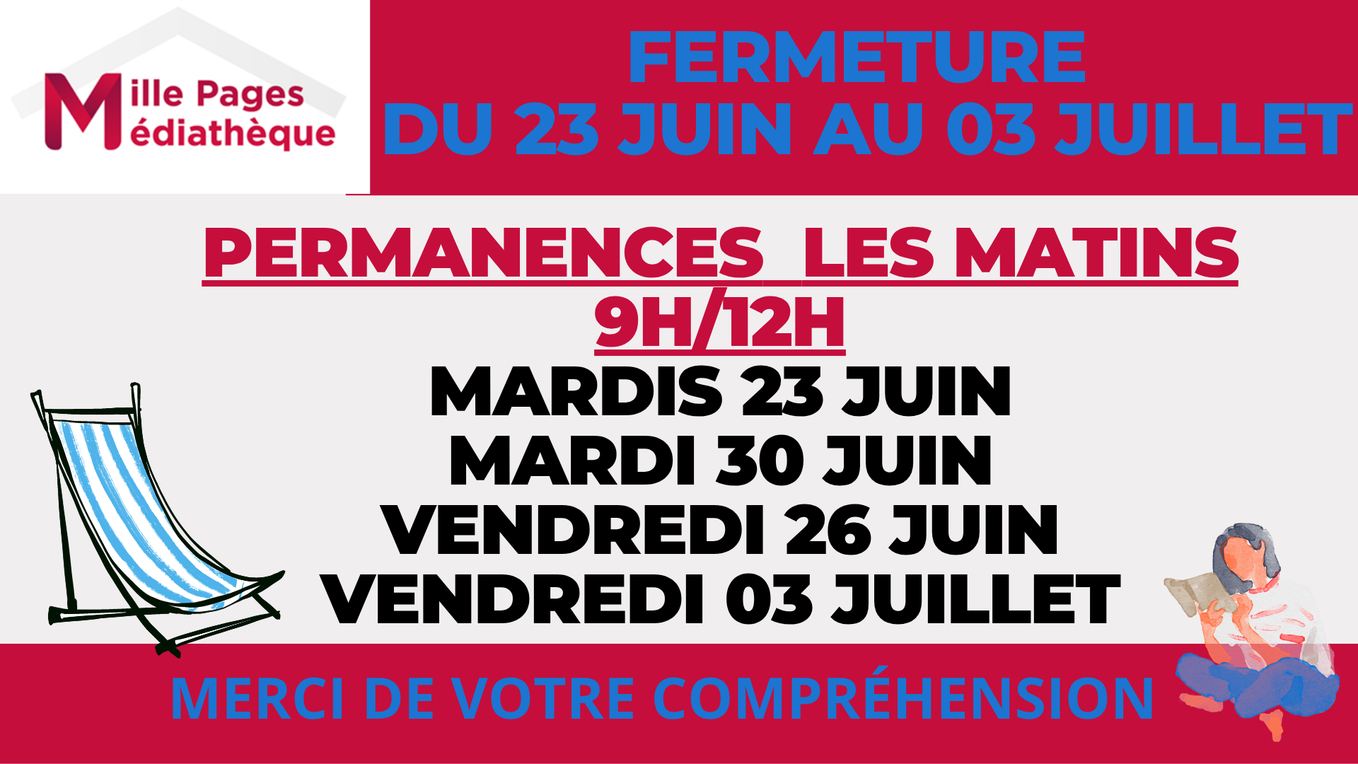 FERMETURE MEDIATHEQUE