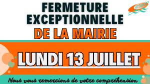 Fermeture exceptionnelle de la Mairie