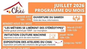 L&rsquo;agenda du Chai – Juillet 2026