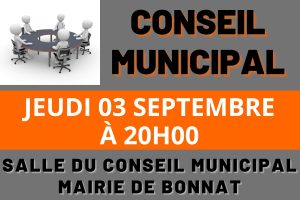 Conseil Municipal – Jeudi 03 septembre 2026