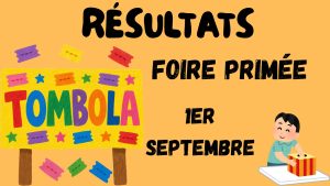 Résultats tombola Foire Primée – 1er septembre 2026