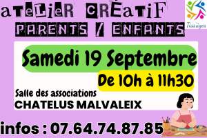 Atelier Créatif Parents/enfants – Samedi 19 septembre 2026