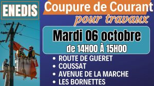 Coupures ENEDIS – Mardi 06 octobre 2026