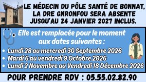 Pôle Santé – Remplacement du Dre GNRONFOU