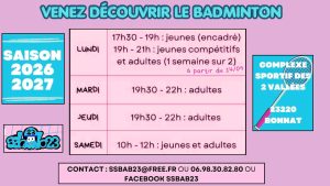 SPORT – Badminton 2026-2027
