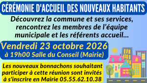 Cérémonie d&rsquo;accueil des nouveaux habitants