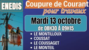 Coupures ENEDIS – Mardi 13 octobre 2026