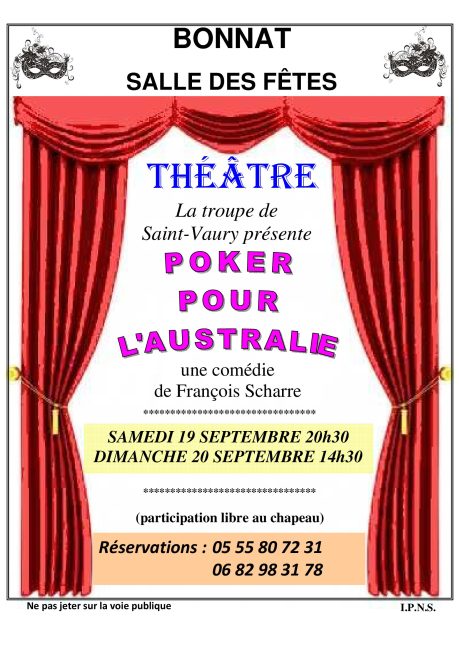 Affiche Poker pour l'Australie 2026 BONNAT